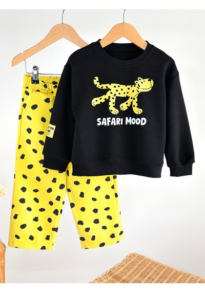 Elzo Collection Erkek Çocuk Safari Mood Yazılı Figür Detaylı Sweatshirt Gabardin Denim Kot Pantolon Alt Üst Takım Çok Renkli Elzo Collection Erkek Çocuk Safari Mood Yazılı Figür Detaylı Sweatshirt Gabardin Denim Kot Pantolon Alt Üst Takım Çok Renkli