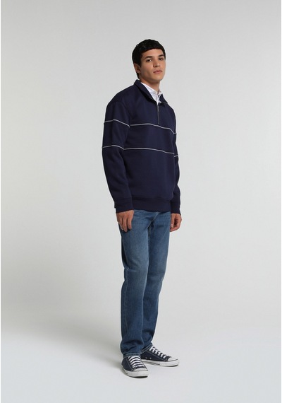 Colin's Colins Relaxed Fit Dik Yaka Düz Erkek Lacivert Sweatshirt Cl1080579 Q1.v2 Nav