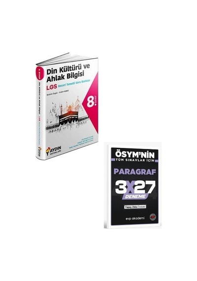 Aydın 2027 8. Sınıf Lgs Din Kültürü Ve Ahlak Bilgisi Beceri Temelli Soru Bankası+ Evp Akademi Paragraf