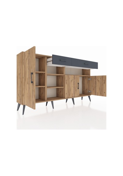 Arges Konsol 5 Raflı 2 Çekmeceli 3 Kapaklı 176x30x99 Çam-çam/antrasit Atlas Çam/antrasıt - Atlas Çam Arges Konsol 5 Raflı 2 Çekmeceli 3 Kapaklı 176x30x99 Çam-çam/antrasit Atlas Çam/antrasıt - Atlas Çam