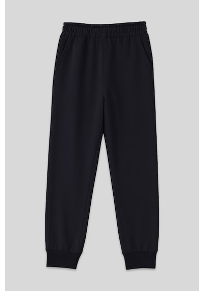 Tommy Life Lacivert Yüksek Bel Jogger Rahat Form Manşetli Kadın Eşofman Alt - 94561 Lacivert