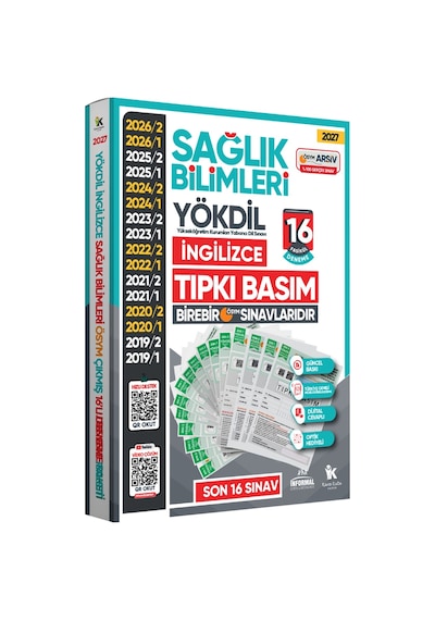 2027 YÖKDİL İngilizce SAĞLIK BİLİMLERİ ÖSYM Çıkmış Soru Tıpkı Basım Deneme Paketi 16li Türkiye Geneli