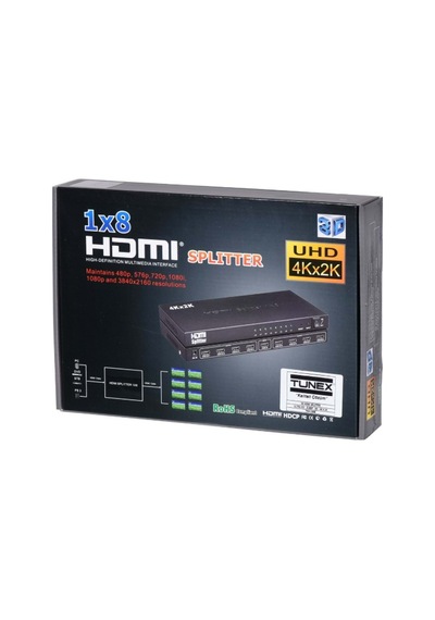 Class Luxury,8'li 4k Hdmı Splitter Çogaltıcı ,1/8 Hdmı Splitter