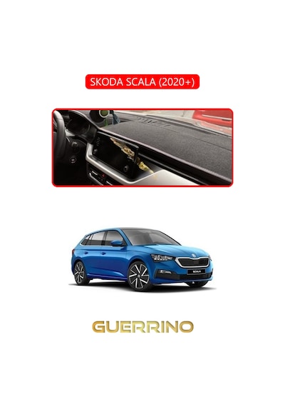 Skoda Scala - Kamıq 2020+torpido Koruma Halısı Kırmızı Kenar