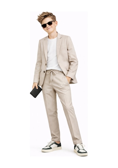 Ahengim Erkek Çocuk Modern Casual Slim Fit Takım Elbise Ak2850 Bej
