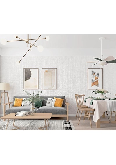 50x280 Cm Kendinden Yapışkanlı Alüminyum Folyolu Isı Ses Yalıtımlı Duvar Kağıdı Paneli Dekor Beyaz