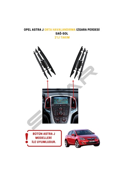 Opel Astra J Orta Havalandırma Izgara Perdesi Sağ Sol 2 Li Takım