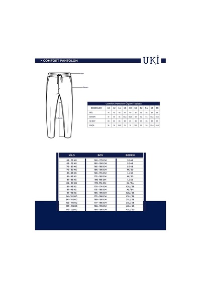 UKİ Uki Lacivert Comfort Fit Klasik Pantolon