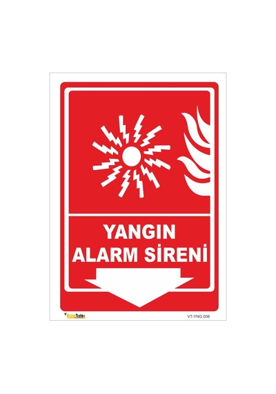Yangın Alarm Sireni- Isg Levhası Levha 35x50 Cm Sticker