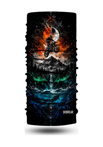 Bobrear Enduro Motor Desenli Çok Amaçlı Buff Bandana Boyunluk Çok Renkli