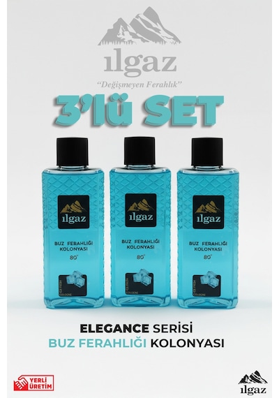 Ilgaz Buz Ferahlığı Kolonyası 3'lü Set 80 Derece 400 Ml Elegance Series