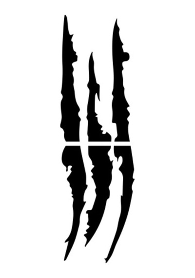 Monster Pençe Sticker 30 Cm Siyah