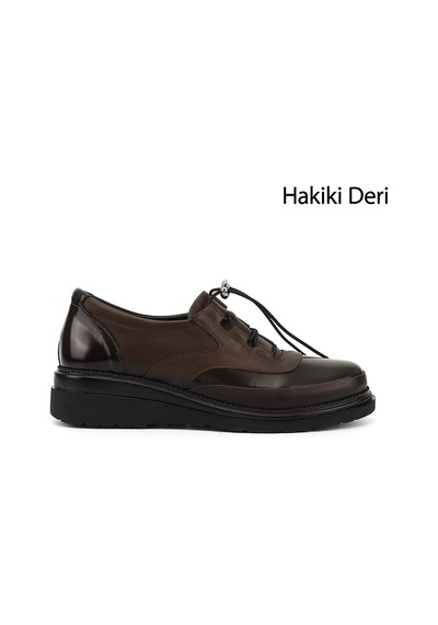 Gönderir Kadın Kahverengi Dolgu Taban Hakiki Deri Ayakkabı Ddza80042989