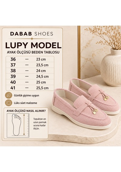 Dabab Shoes Lupy Kadın Pudra Süet Loafer Ayakkabı Gold Aksesuarlı Ortopedik Rahat Taban Casual Babet Dabab Shoes Lupy Kadın Pudra Süet Loafer Ayakkabı Gold Aksesuarlı Ortopedik Rahat Taban Casual Babet