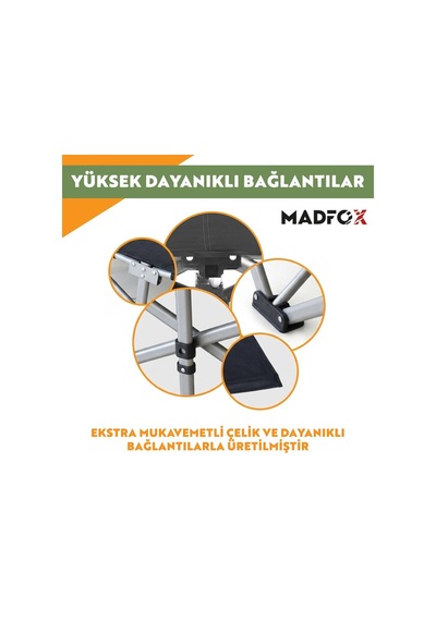 Madfox Aerolift Katlanır Kamp Yatağı Kampet Siyah