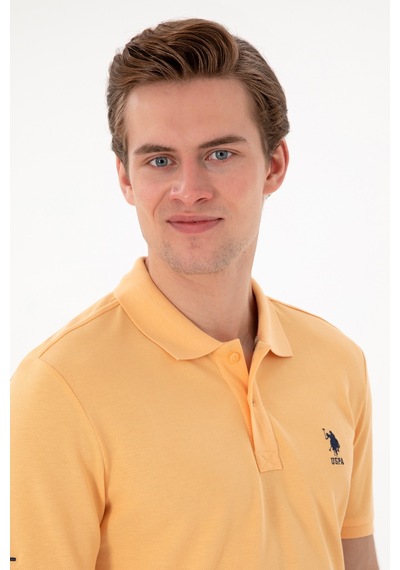 U.S. Polo Assn. Erkek Slim Fit Polo Yaka Kavun Basic Tişört 50298041-VR202