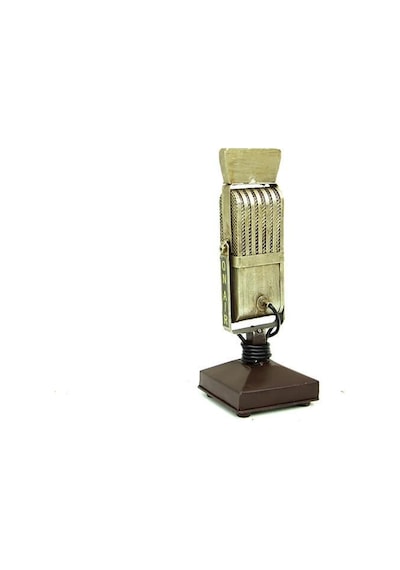 Dekoratif Metal Mikrofon Obje Biblo Vintage Hediyelik