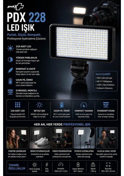 Pdx 228 Led Işık Beyaz Kompakt Panel