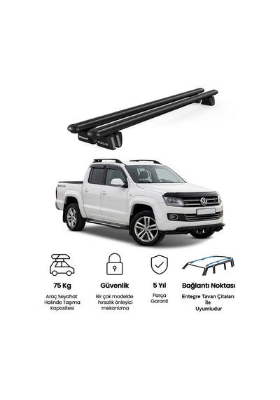 Pençe Volkswagen Amarok Ara Atkı 2010-2016 Uyumlu Siyah Ara Atkı Port Bagaj Tavan Barı