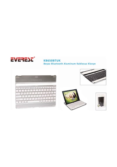 Everest KB650BTUK Bluetooth Aluminum Multimedya Kablosuz Q Klavye