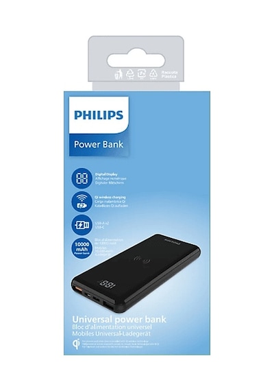 Philips DLP9520C/00 10.000 mAh Kablosuz Hızlı PowerBank Siyah