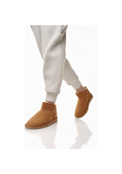 Nesilshoes Nesil Shoes Ypr 7391 Taba Süet İçi Kürklü Su İtici Kadın Bot