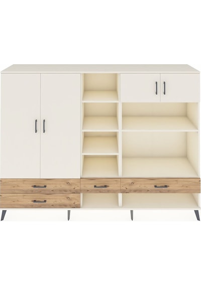 Hyperion Dolap 12 Raflı 4 Çekmeceli 4 Kapaklı 220x44x163 Aytaşı-a Aytaşı-aytaşı/çam