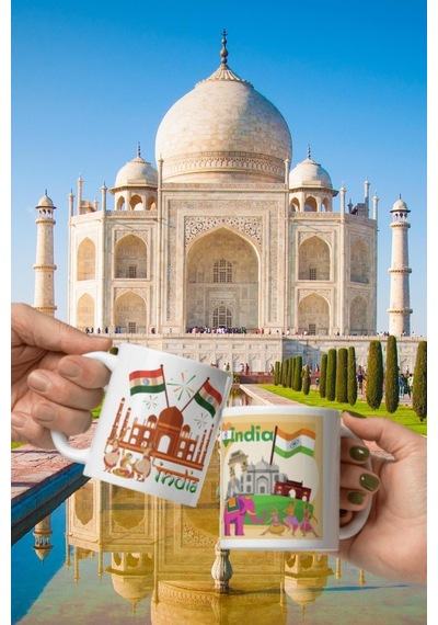 Hindistan Kupa Bardak 2 Adet Seyahat Hatıra India Mug