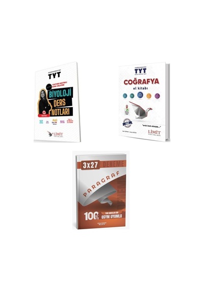 2027 2027 Limit Tyt Biyoloji Konu + Coğrafya El Kitabı + Anla Kazan Paragraf Deneme 3'lü Set