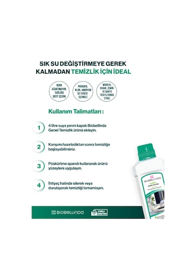 Biobellinda Genel Temizlik 750 Ml Doğal Yüzey Temizleyici Tekli