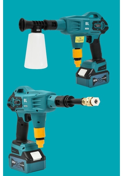 Prohummer Ph224 Profesyonel Kömürsüz 58vf Yüksek Basınçlı Çift Akülü Oto Araba Yıkama, Sulama, İlaçlama Makinesi, Araç Yıkama