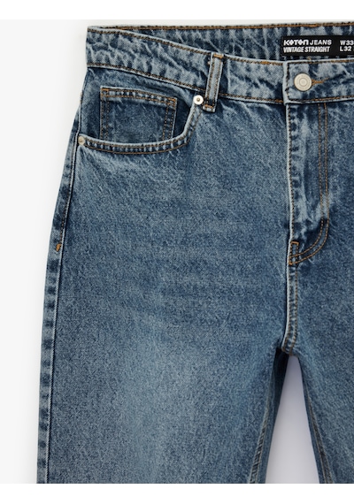 Koton Normal Bel Pamuklu Cepli Vintage Straight Fit Jean Pantolon İndigo Stone 6sam40150nd İndigo - Taş Koton Normal Bel Pamuklu Cepli Vintage Straight Fit Jean Pantolon İndigo Stone 6sam40150nd İndigo - Taş