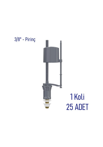 Mega Master Flatör Alttan Giriş 3/8, Pirinç, 1 Koli 25 Adet Çok Renkli
