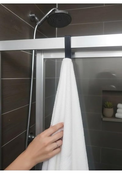 Tekli Banyo Duşakabin Camına Takılan Askılık Duşakabin Havlu Lif Bornoz Askısı Beyaz Cok Renkli