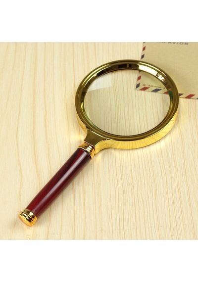 9 Cm Gold Dekoratif El Tipi Büyüteç 10x Büyütme 90mm Cerçeveli Tutma Saplı Okuma Tamir Büyüteçi 17cm