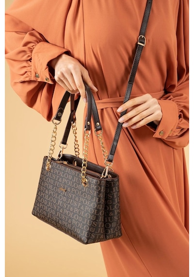 Just Polo Kadın Kahve Zincir Detaylı Ayarlanabilir Uzun Askılı Omuz Çantası 232180mh 87669999