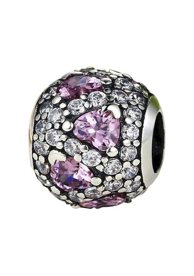 Nur Silver Pembe Kalpli Gümüş Charm Nur-bl12441