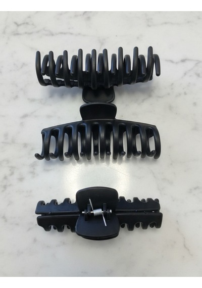 Şehrazat Handmade Büyük Boy Tirmik Mandal Saç Tokasi Siyah