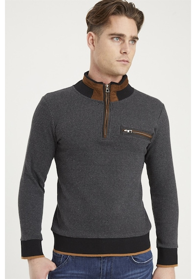 1039 Dewberry Erkek Sweatshırt-antrasit Antrasit