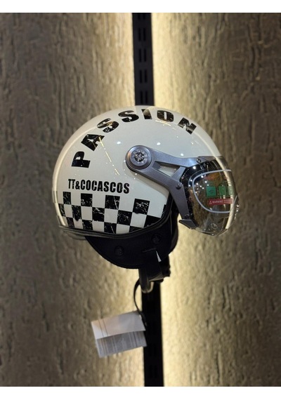 Aegıs Motosiklet Kaskı - Retro Açik Kask Passion Krem Çok Renkli