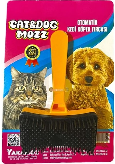 Cat&Dogmozz Otomatik Tek Tuşla Temizlenebilen Kedi Köpek Fırçası Çok Renkli