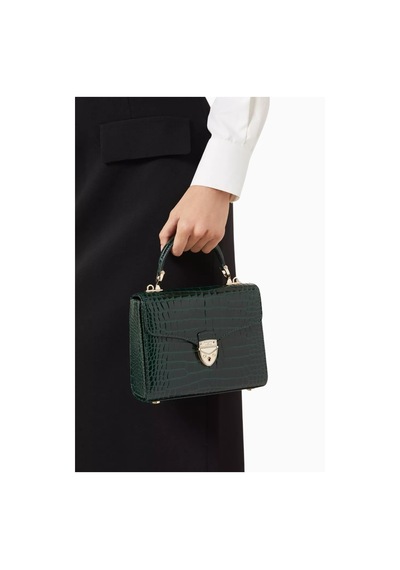 Aspinal Of London Midi Mayfair Yeşil Croc Deri Top Sap Çanta, Zamansız Şıklık Omuz Çantası