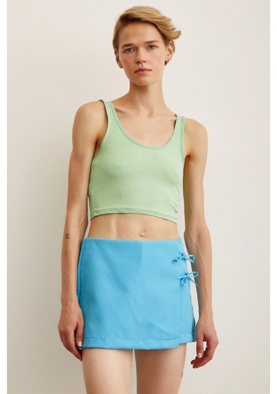 Trendquel Askılı Crop Bluz Yeşil Yeşil