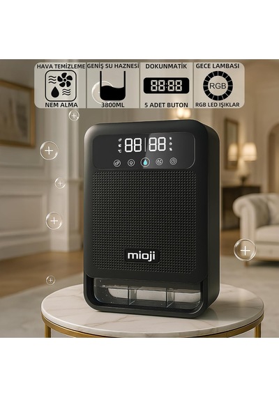 30nec Pro 3.8 Litre Çift Göstergeli Nem Alma Ve İyon Hava Temizleme Cihazı - Siyah Altın - Çok Renkli