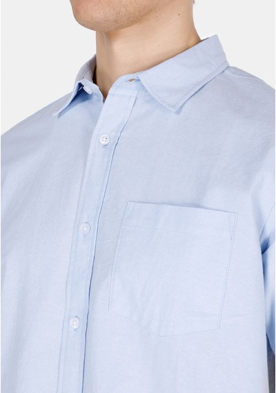 Colin's Colins Regular Fit Shirt Neck Düz Erkek Mavi Kısa Kol Gömlek Cl1073847 Cl1073847 Q1.v1 Ble Mavi