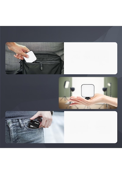 Jmary Fm-48r Mini Fill Light Telefon-kamera Üstü Pilli Aydınlatma Işığı Siyah