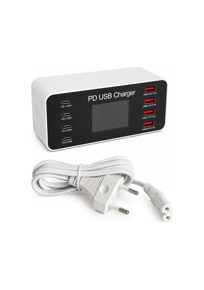 Powermaster Pm-26056 8 Port Usb+pd Şarj İstasyonu 4 Usb+ 4 Pd