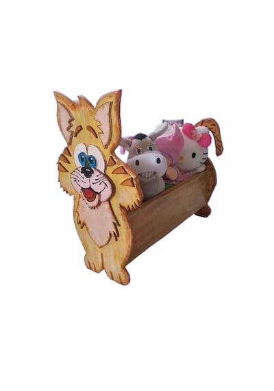 İzwoodcraft Sevi Mli Kedim Çocuk Ve Bebek Odası Kitaplık Ve Oyuncak Sepeti Sarı