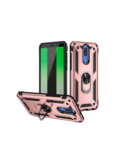 Huawei Mate 10 Lite Kılıf Kamera Koruyucu Manyetik Standlı Tank Koruma Pazarplus Siyah