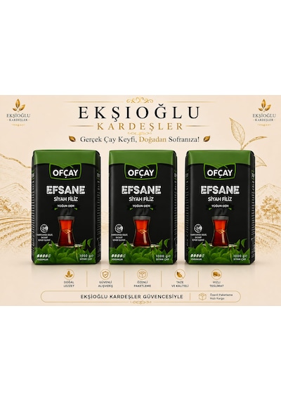 Ofçay Efsane Siyah Filiz Çay 1000 G X 3 Adet 3 Kg